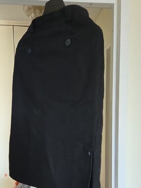 Black Circle Skirt with Button Details
